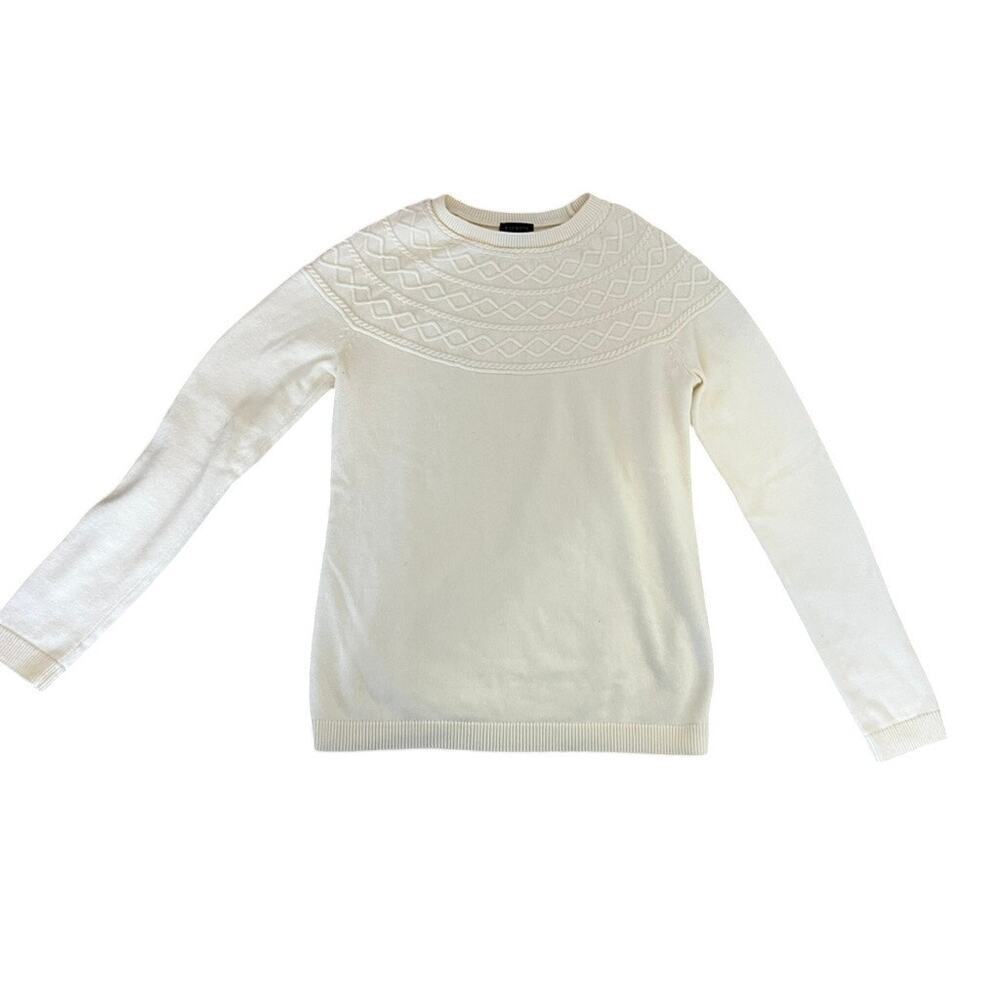 Womens Talbots cream sweater size S long sleeve business casual fall preppy